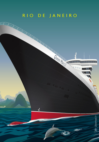 Queen Mary 2 Poster by Libertad.fr